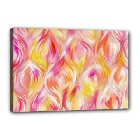 Pretty Painted Pattern Pastel Canvas 18  X 12  (stretched)