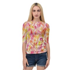 Pretty Painted Pattern Pastel Quarter Sleeve Raglan Tee