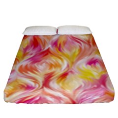 Pretty Painted Pattern Pastel Fitted Sheet (king Size)
