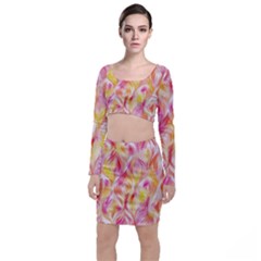 Pretty Painted Pattern Pastel Top And Skirt Sets by Sapixe