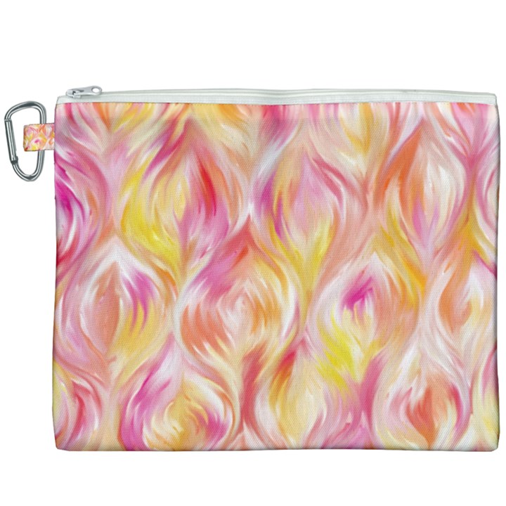 Pretty Painted Pattern Pastel Canvas Cosmetic Bag (XXXL)