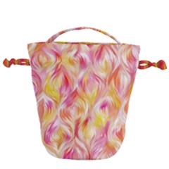 Pretty Painted Pattern Pastel Drawstring Bucket Bag