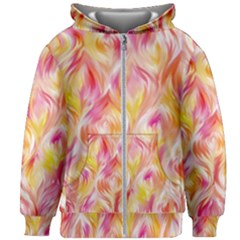 Pretty Painted Pattern Pastel Kids Zipper Hoodie Without Drawstring