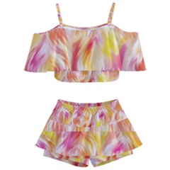 Pretty Painted Pattern Pastel Kids  Off Shoulder Skirt Bikini by Sapixe