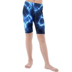 Electricity Blue Brightness Bright Kids  Mid Length Swim Shorts
