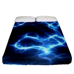 Electricity Blue Brightness Bright Fitted Sheet (king Size)