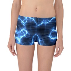 Electricity Blue Brightness Bright Reversible Boyleg Bikini Bottoms by Sapixe