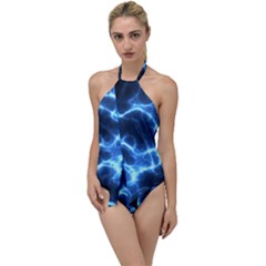 Electricity Blue Brightness Bright Go With The Flow One Piece Swimsuit