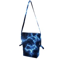 Electricity Blue Brightness Bright Folding Shoulder Bag