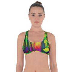 Abstract Vibrant Colour Botany Got No Strings Sports Bra by Sapixe