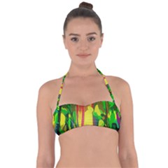 Abstract Vibrant Colour Botany Halter Bandeau Bikini Top by Sapixe