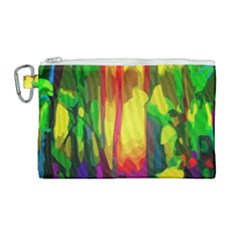 Abstract Vibrant Colour Botany Canvas Cosmetic Bag (large)