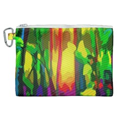 Abstract Vibrant Colour Botany Canvas Cosmetic Bag (xl)