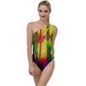 Abstract Vibrant Colour Botany To One Side Swimsuit View1