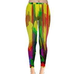 Abstract Vibrant Colour Botany Inside Out Leggings