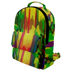 Abstract Vibrant Colour Botany Flap Pocket Backpack (small)