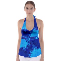 Background Course Gradient Blue Babydoll Tankini Top
