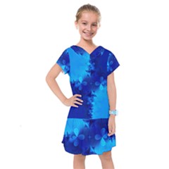 Background Course Gradient Blue Kids  Drop Waist Dress