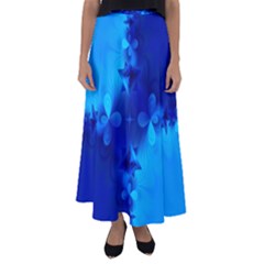 Background Course Gradient Blue Flared Maxi Skirt
