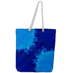 Background Course Gradient Blue Full Print Rope Handle Tote (large)