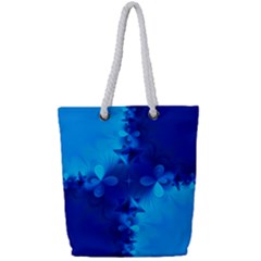 Background Course Gradient Blue Full Print Rope Handle Tote (small)