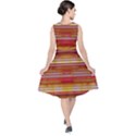 Abstract Stripes Color Game V-Neck Midi Sleeveless Dress  View2