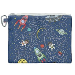 Cat Cosmos Cosmonaut Rocket Canvas Cosmetic Bag (xxl)