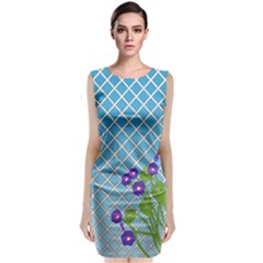 Morning Glory Argyle (blue Sky) Pattern Sleeveless Velvet Midi Dress by emilyzragz