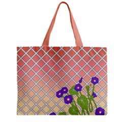 Morning Glory Argyle (blue Sky) Pattern Zipper Mini Tote Bag by emilyzragz