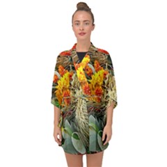 Flower Color Nature Plant Crafts Half Sleeve Chiffon Kimono by Sapixe