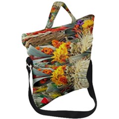 Flower Color Nature Plant Crafts Fold Over Handle Tote Bag by Sapixe