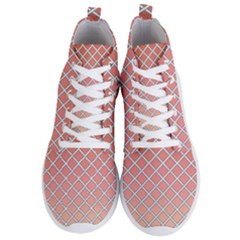 Morning Glory Argyle (blue Sky) Pattern Men s Lightweight High Top Sneakers