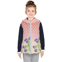 Morning Glory Argyle (blue Sky) Pattern Kid s Hooded Puffer Vest by emilyzragz