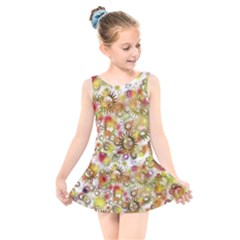 Background Christmas Star Advent Kids  Skater Dress Swimsuit