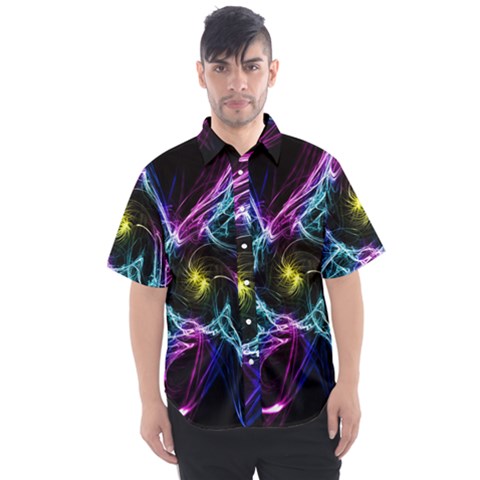 Abstract Art Color Design Lines Men s Short Sleeve Shirt by Sapixe