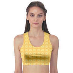 Pattern Background Texture Yellow Sports Bra by Sapixe