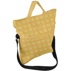 Pattern Background Texture Yellow Fold Over Handle Tote Bag