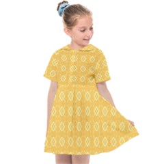 Pattern Background Texture Yellow Kids  Sailor Dress