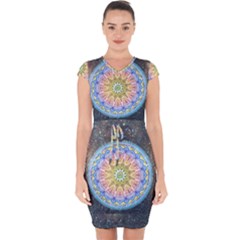 Mandala Cosmos Spirit Capsleeve Drawstring Dress 