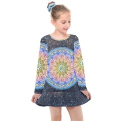 Mandala Cosmos Spirit Kids  Long Sleeve Dress