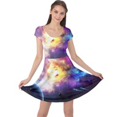 Colors Of The Planets Cap Sleeve Dress