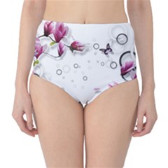 Butterflies And Flowers Classic High-waist Bikini Bottoms