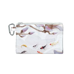 Fishes And Flowers Canvas Cosmetic Bag (small) by burpdesignsA