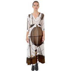 Steampunk Flyer Button Up Boho Maxi Dress by burpdesignsA