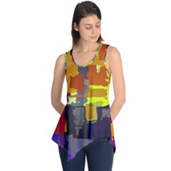 Abstract Vibrant Colour Sleeveless Tunic by Sapixe