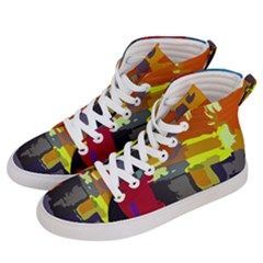 Abstract Vibrant Colour Men s Hi-top Skate Sneakers by Sapixe