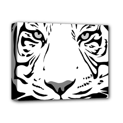 Tiger Black Ans White Deluxe Canvas 14  X 11  (stretched) by alllovelyideas