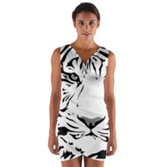 Tiger Black Ans White Wrap Front Bodycon Dress by alllovelyideas