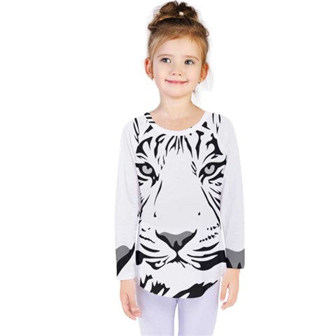 Tiger Black Ans White Kids  Long Sleeve Tee by alllovelyideas