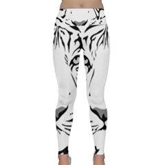 Tiger Black Ans White Lightweight Velour Classic Yoga Leggings by alllovelyideas